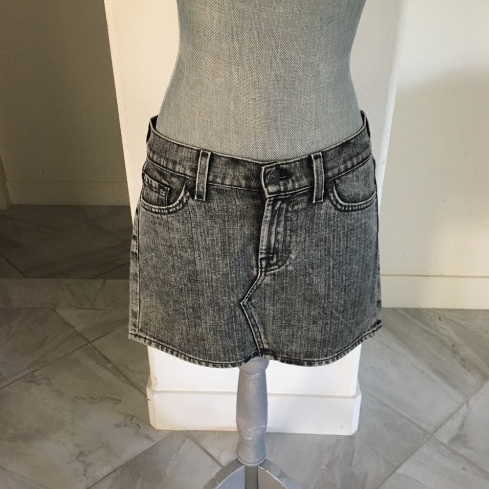 7 for All Mankind Stone Washed Mini Skirt